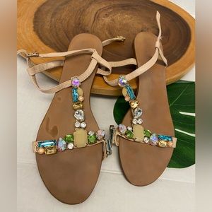 Dune London Jeweled Leather Sandals